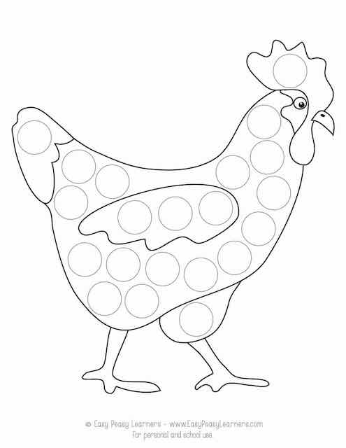 Free farm animals do a dot printables