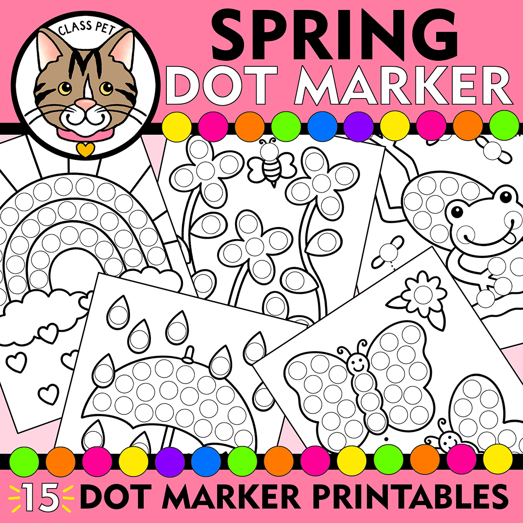 Spring dot marker coloring pages spring do a dot printable spring fine motor activity made by teachers