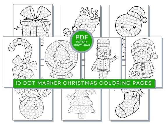 Christmas dot marker coloring pages do a dot christmas painting christmas pdf christmas printables christmas activity page for toddlers