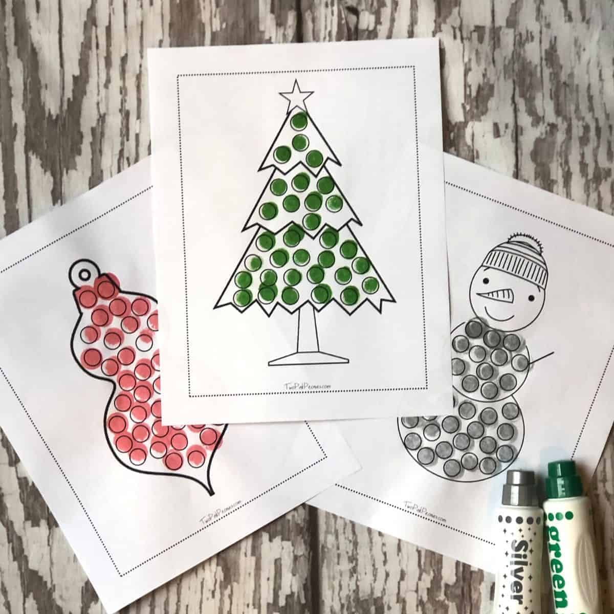 Christmas dot marker printable pages instant download