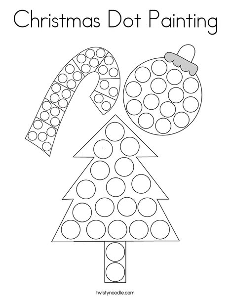 Christmas dot painting coloring page