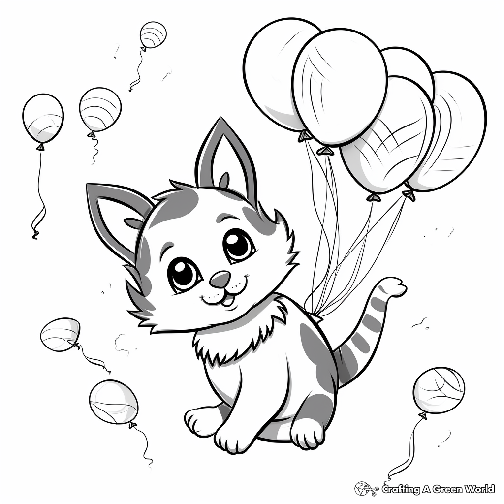 Flying cat coloring pages