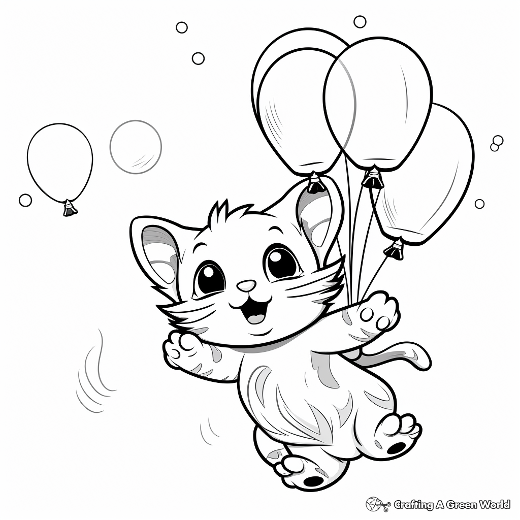 Flying cat coloring pages