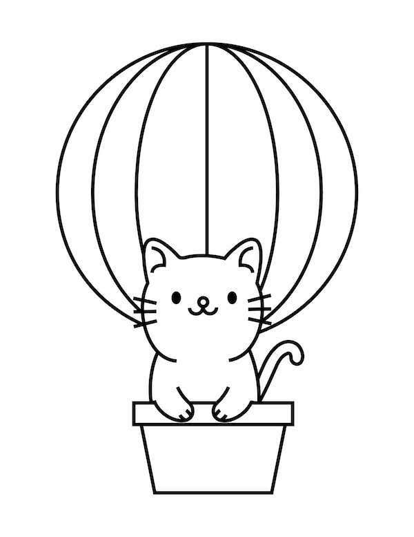 Cute cat coloring pages for kids and adults