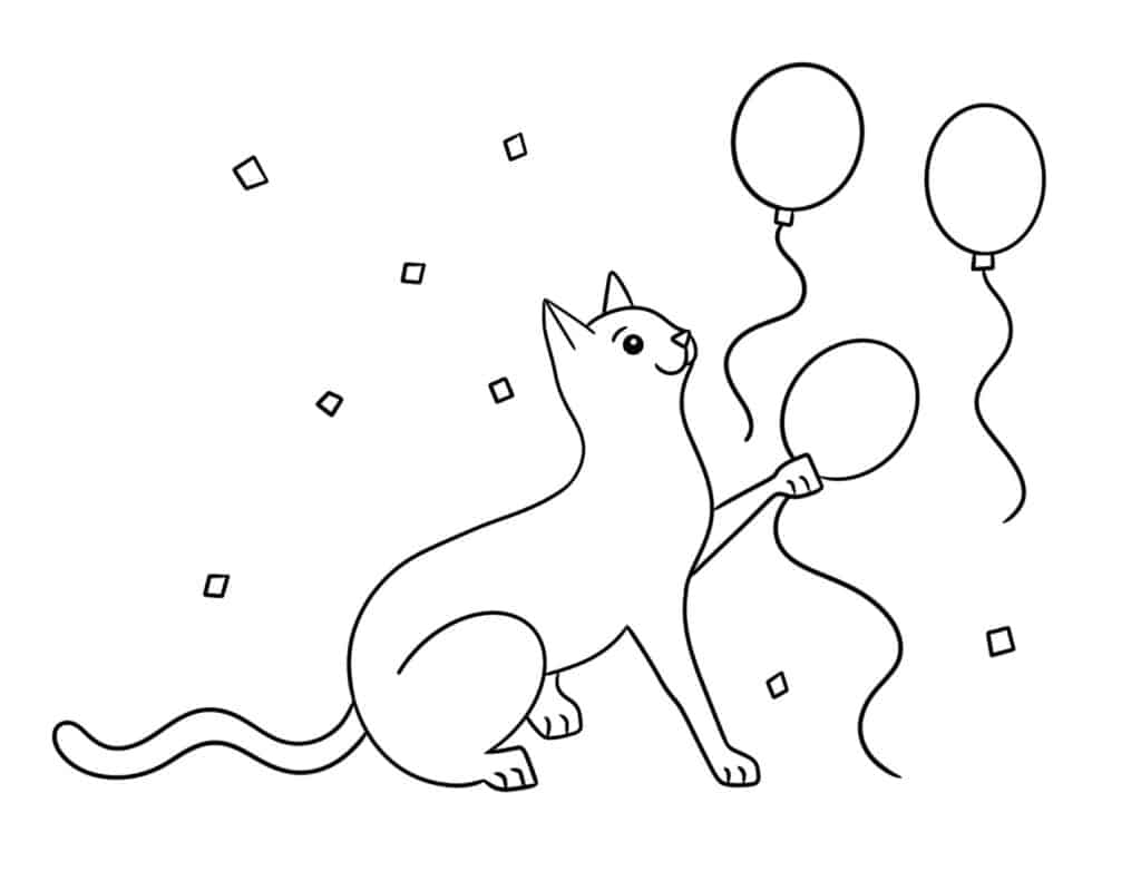 Free cat coloring pages â the hollydog blog