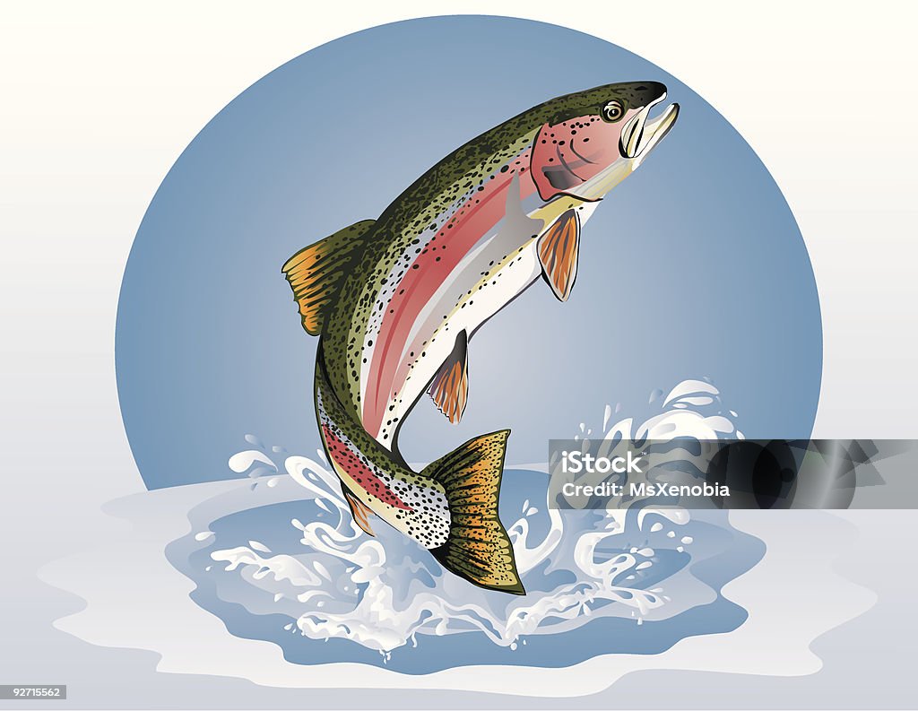 Jumping trout stock illustration