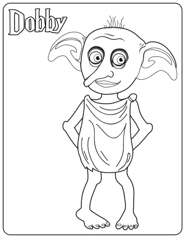 Harry potter printable coloring pages harry potter coloring pages harry potter colors dobby harry potter