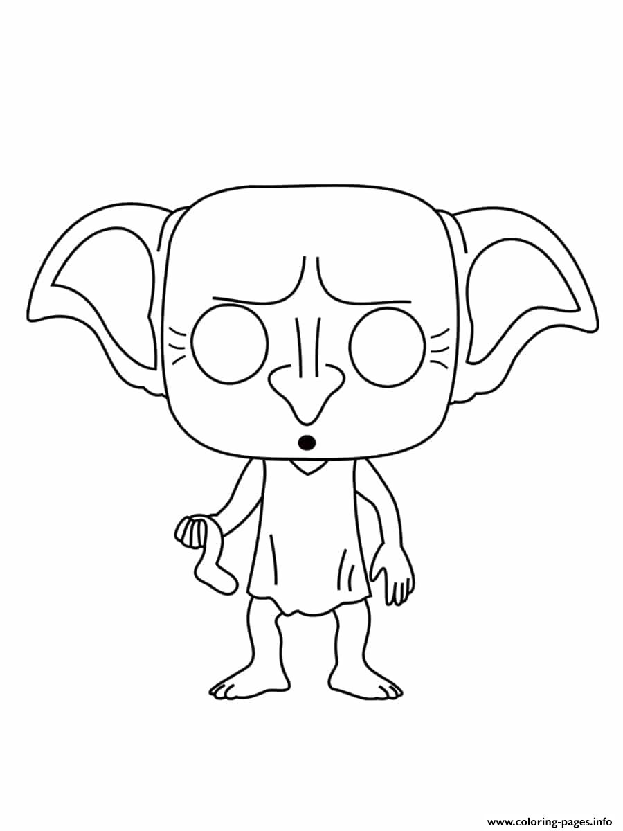 Dobby is a house elf in the harry potter coloring page printable