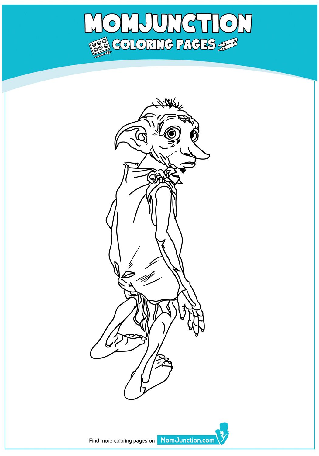 The dobby coloring page coloring pages harry potter coloring pages color