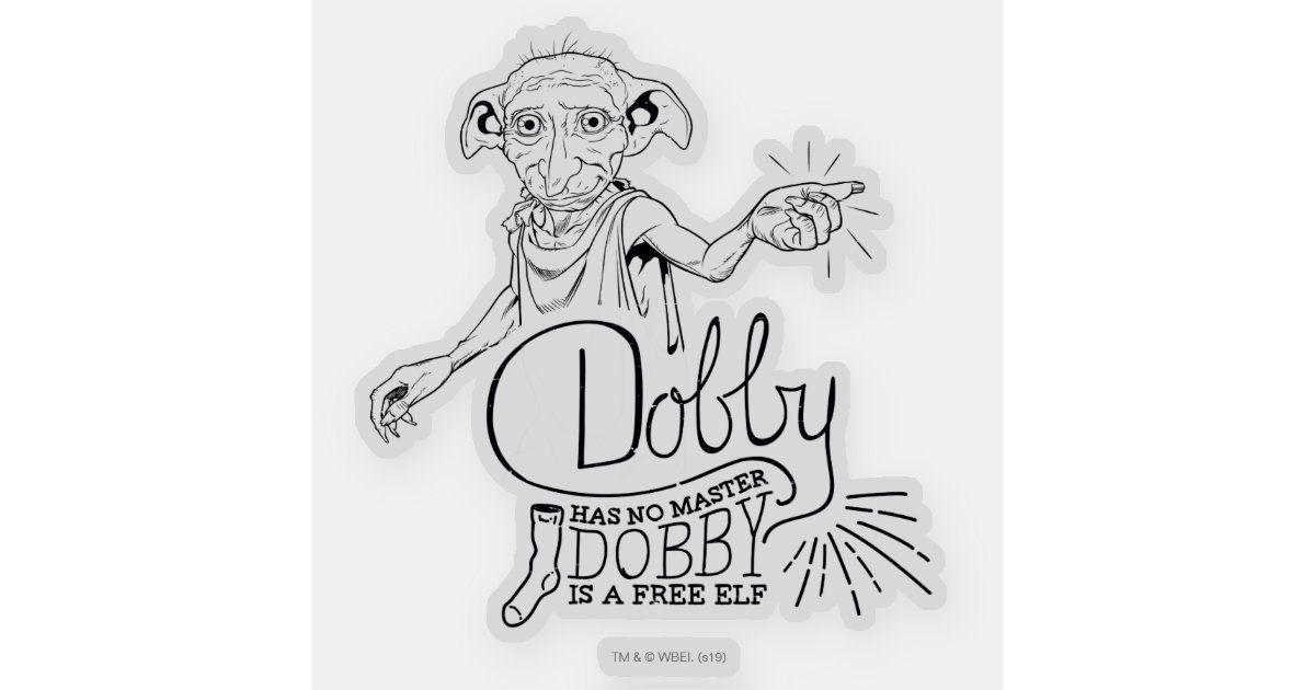 Harry potter dobby has no master sticker zazzle harry potter drawings dobby harry potter harry potter quotes tattoo