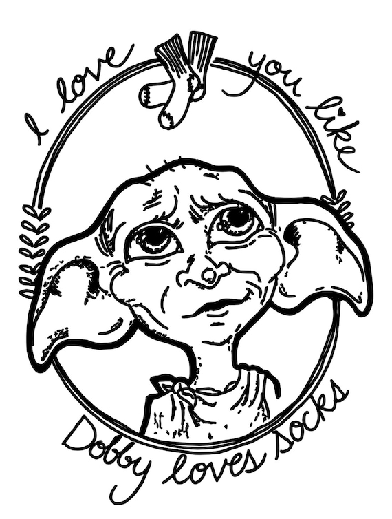 I love you like dobby loves socks svg cricut download