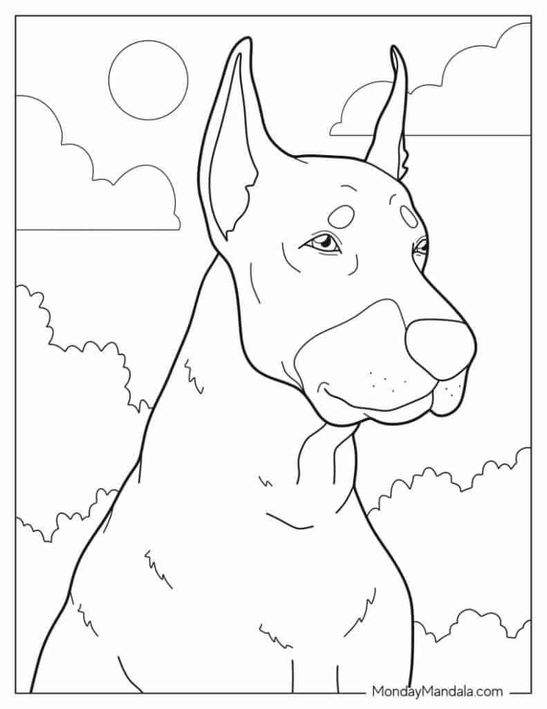 Dog coloring pages free pdf printables