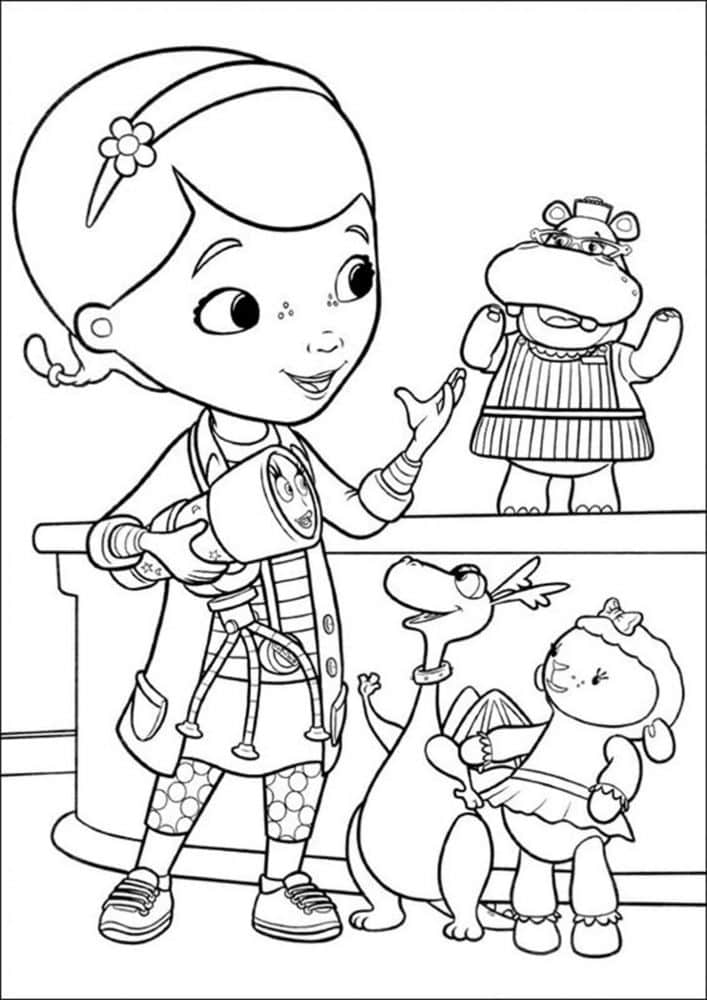 Free easy to print doc mcstuffins coloring pages