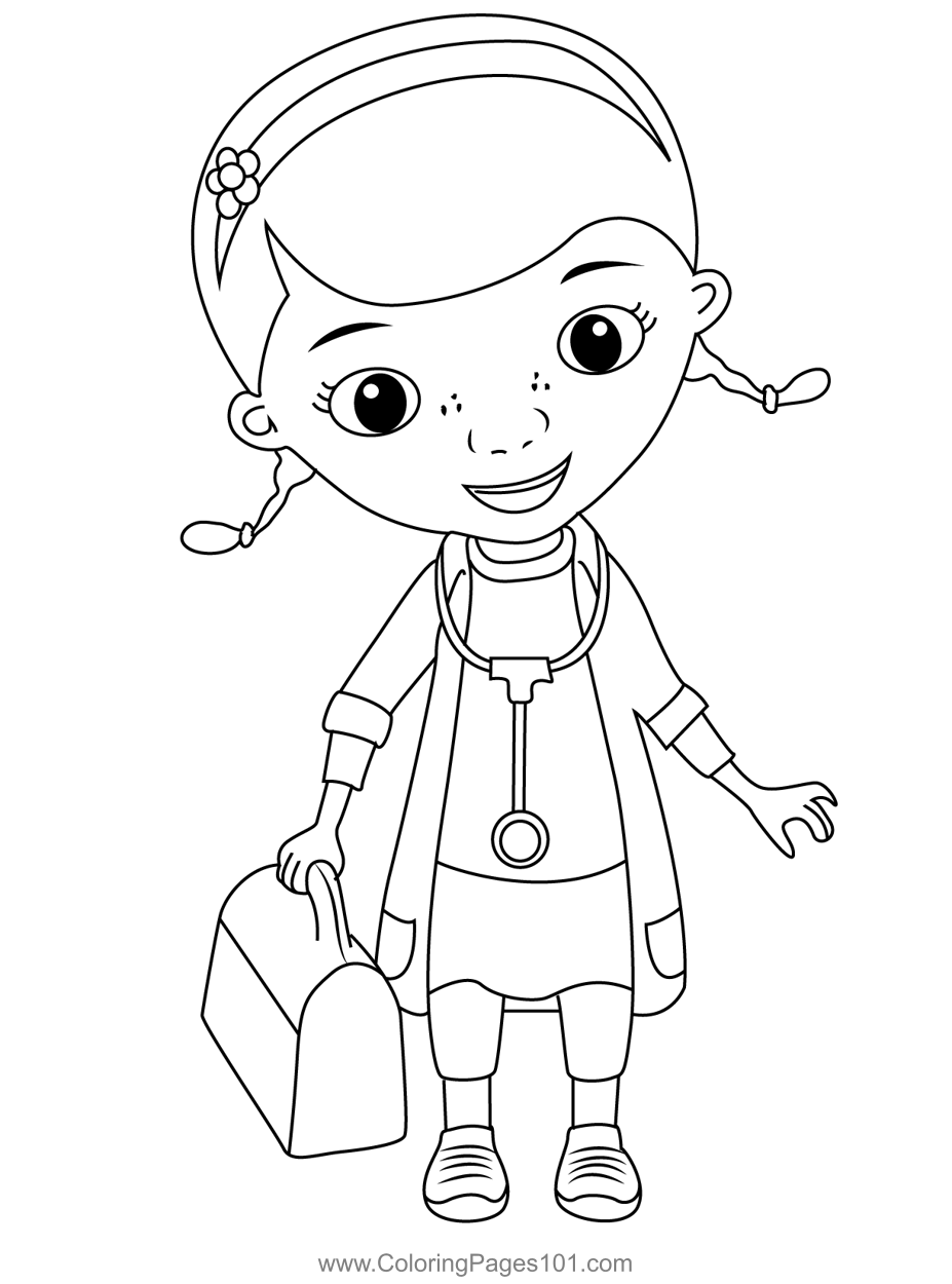 The doc mcstuffins coloring page for kids