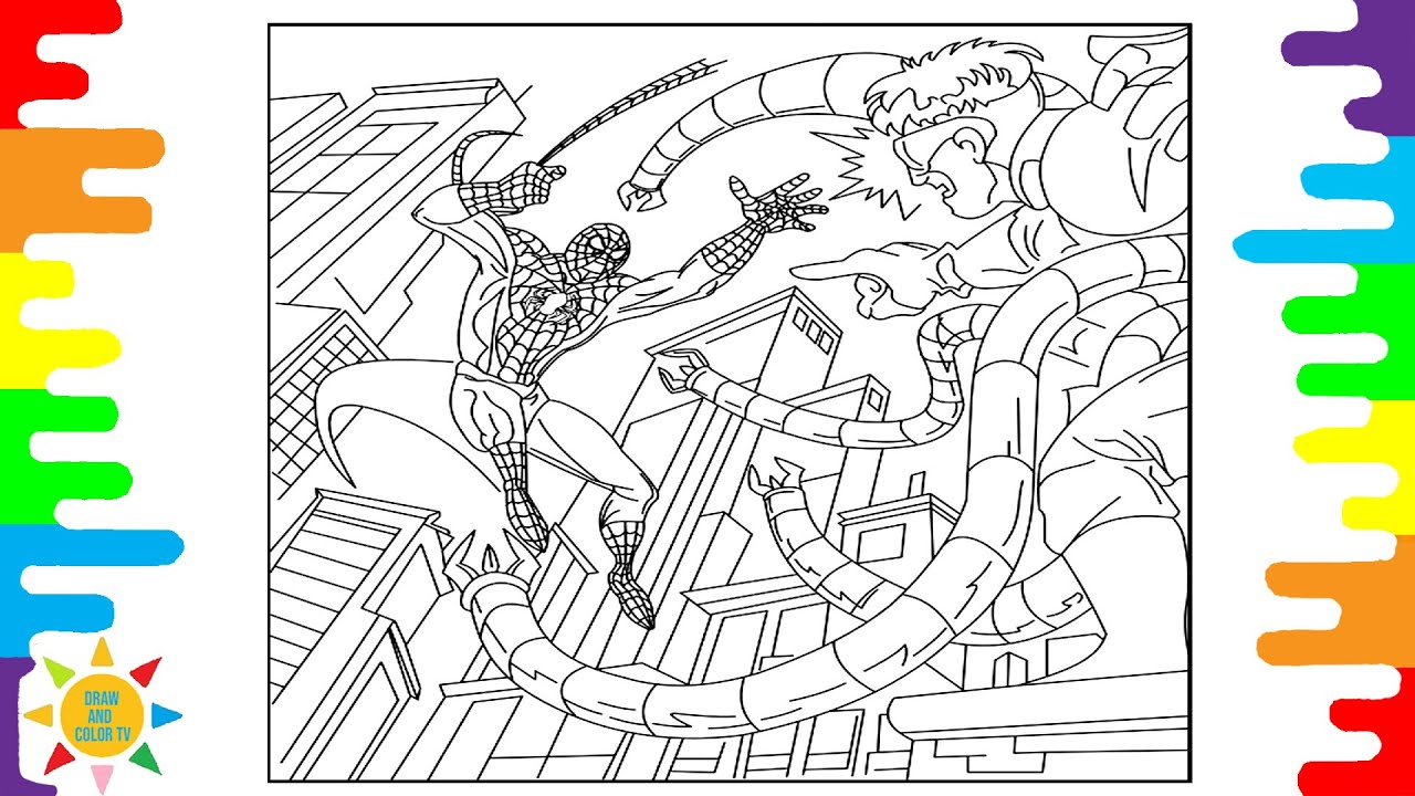 Spideran vs dr octopus coloring pagesspideran coloringroy knox