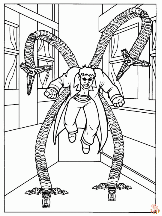 Doctor octopus coloring pages for kids