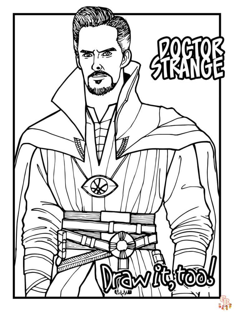 Explore the magic with doctor strange coloring pages