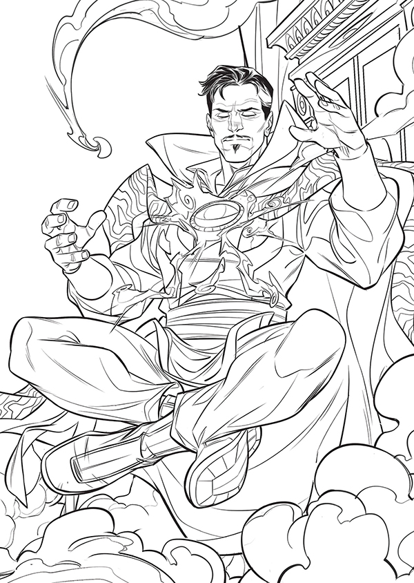 Marvel supreme adult colouring book featuring dr strange dr strange