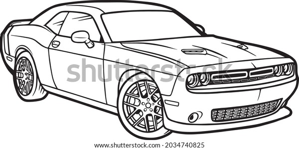 Dodge challenger performance sports car stock vector royalty free