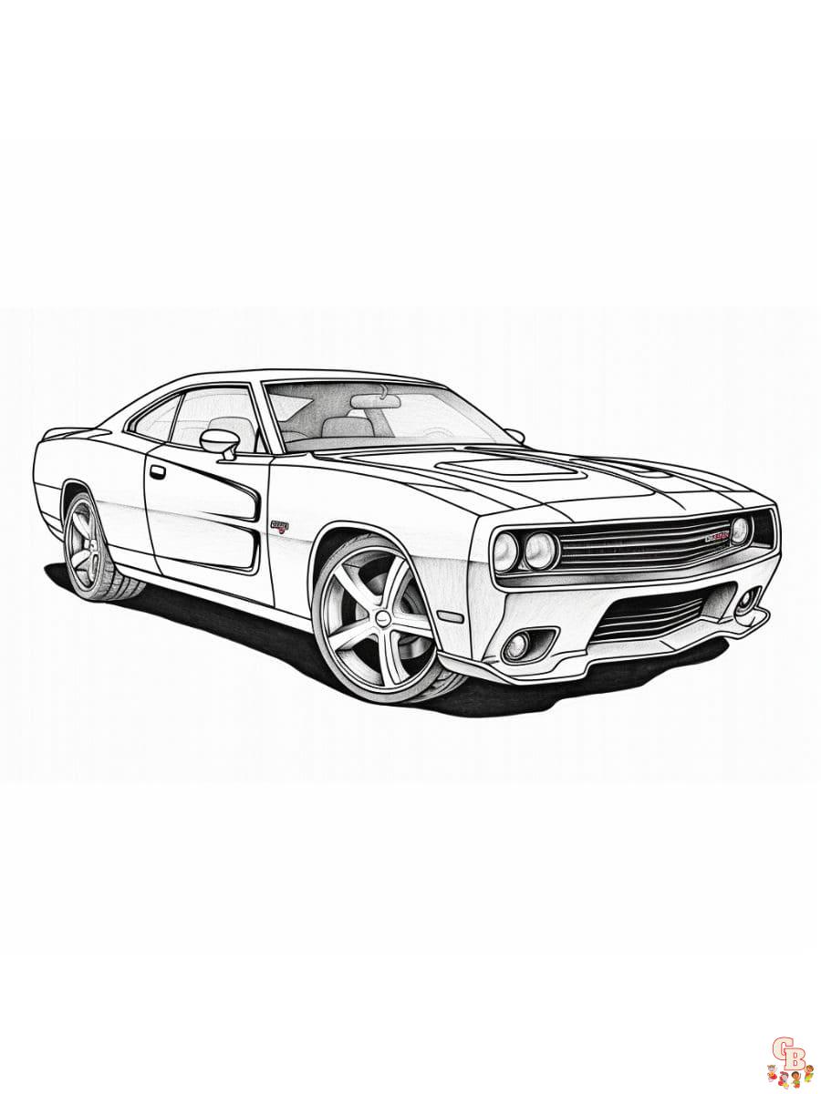 Printable dodge charger coloring pages free for kids and adults