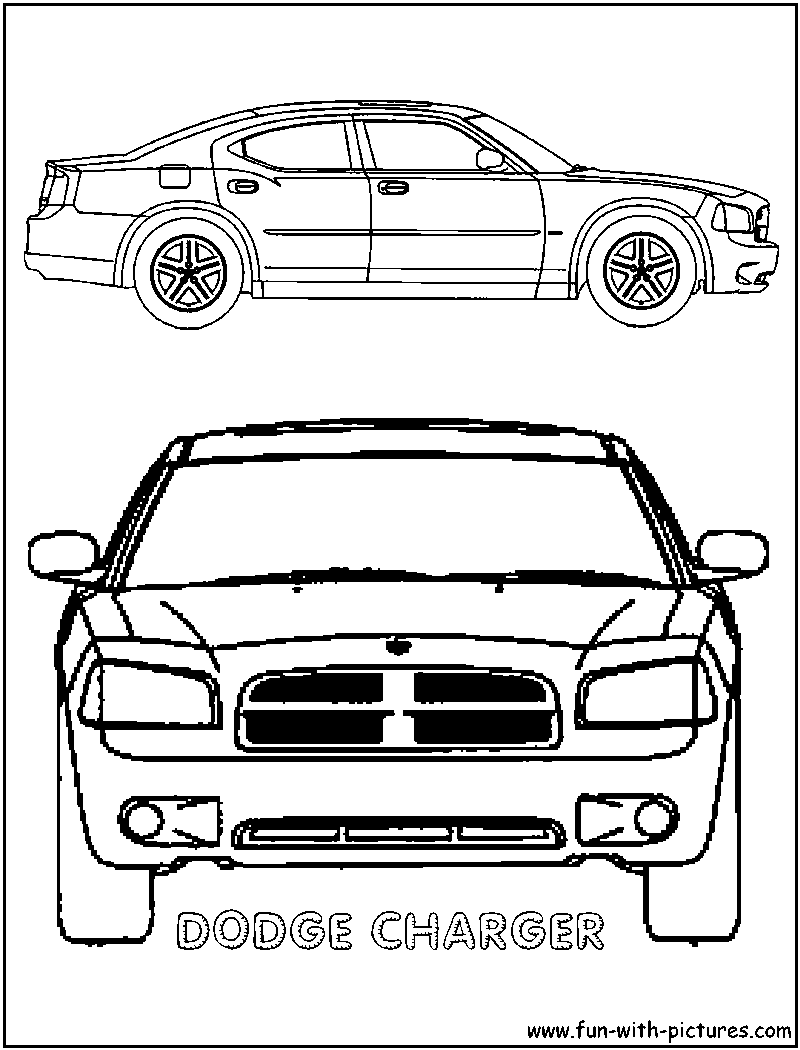 Dodge charger coloring page