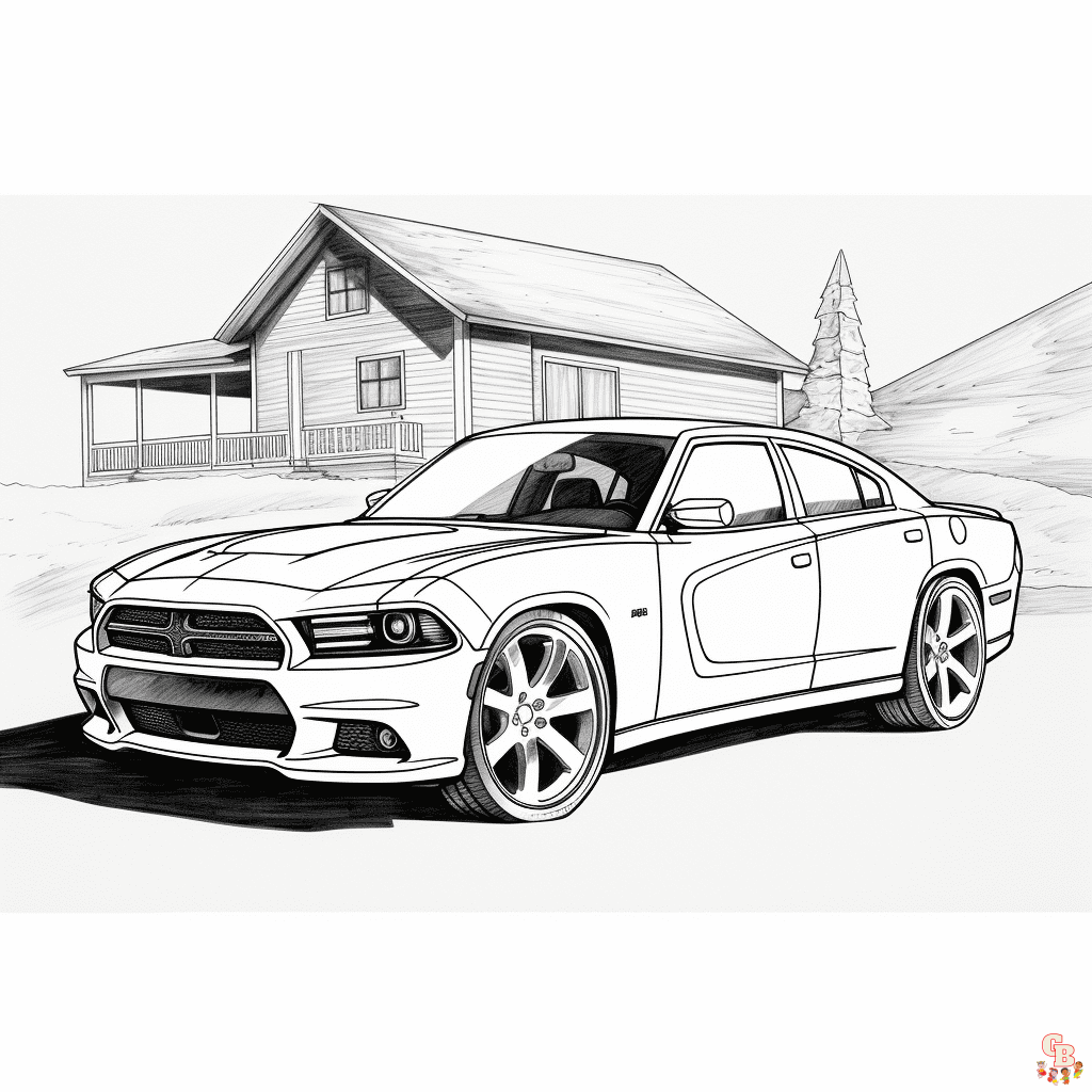 Printable dodge charger coloring pages free for kids and adults