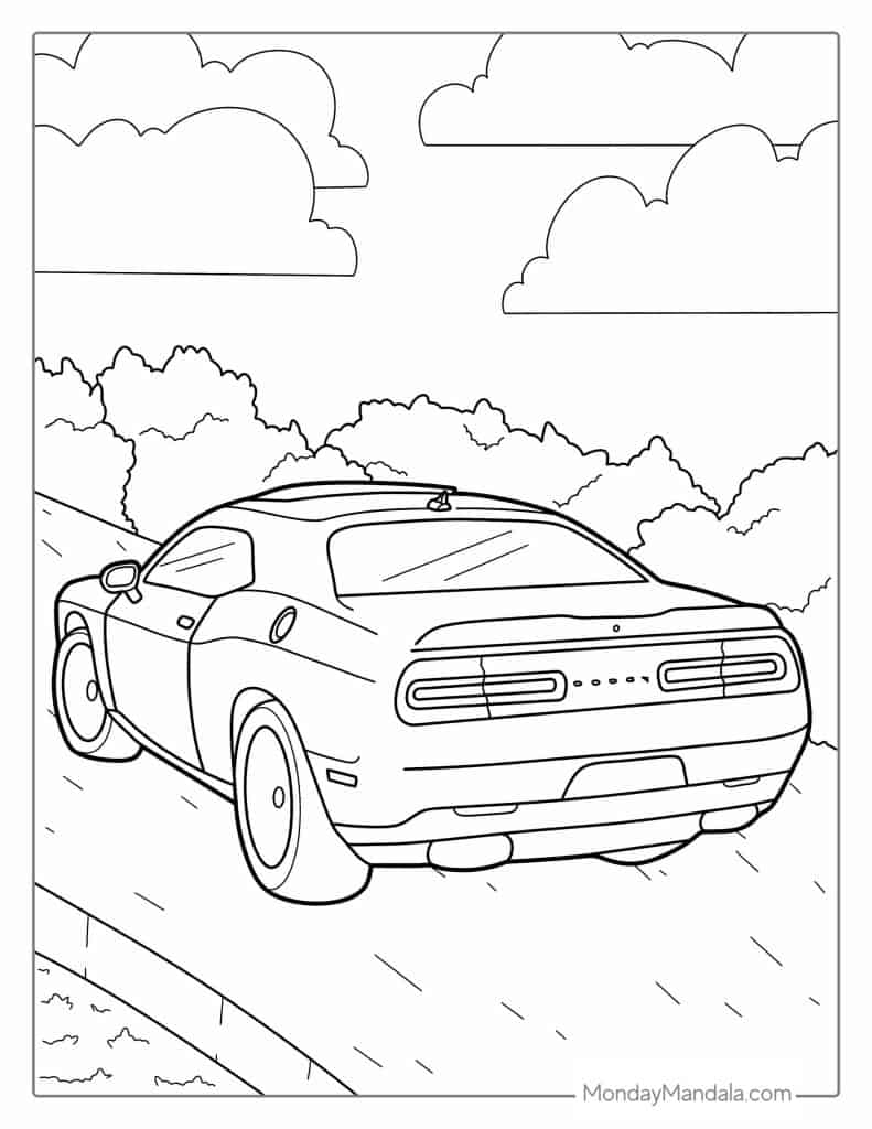 Car coloring pages free pdf printables