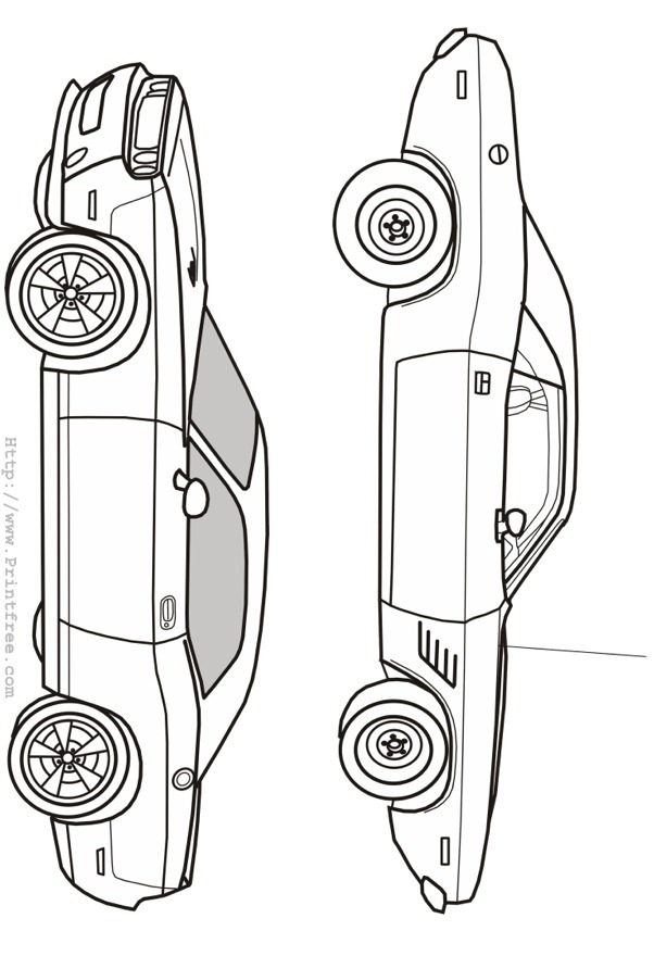 Old and new dodge challengers coloring page