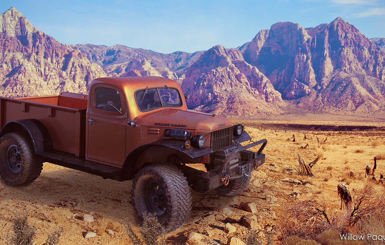 Wallpaper mountains desert refurbished dodge power wagon images for desktop section ñðµðððµñððð