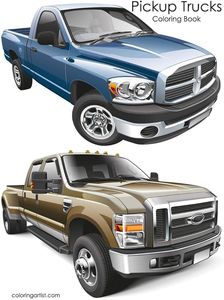 Pickup trucks coloring book snels nick books