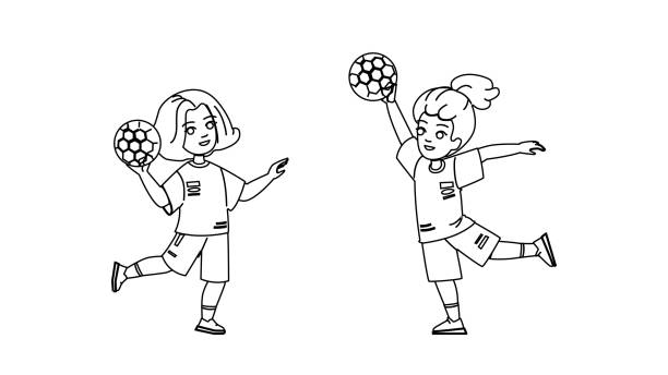 Child dodgeball stock illustrations royalty