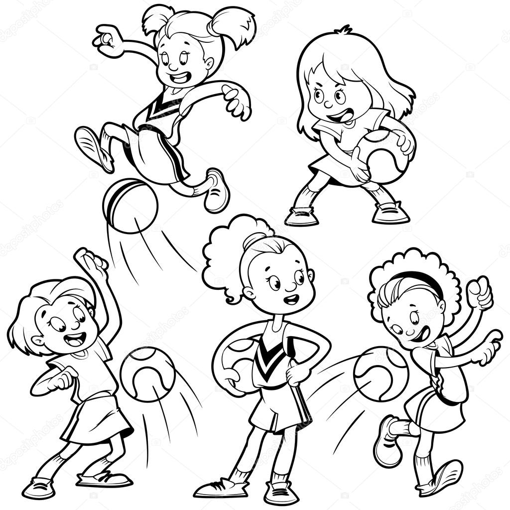 Cartoon kids playing dodgeball vector clip art illustration ou stock vector by yavi