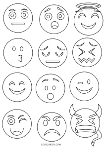 Free printable emoji coloring pages for kids