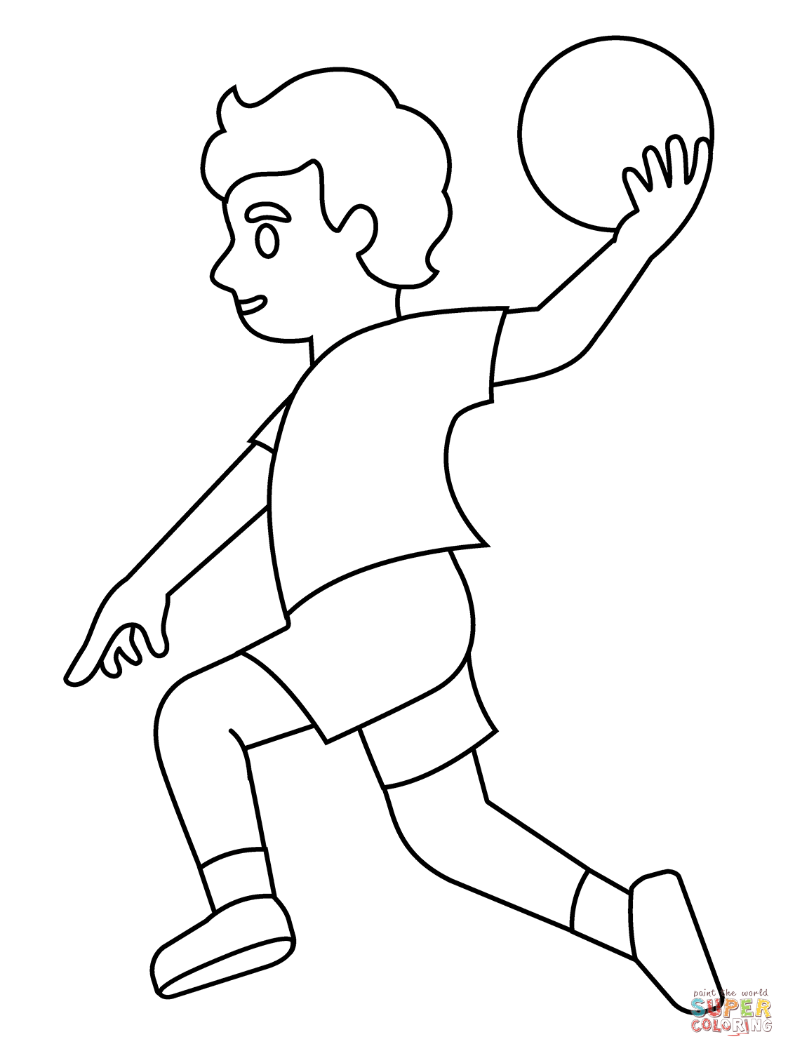 Person playing handball emoji coloring page free printable coloring pages