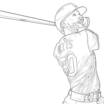 Mookie betts dodgers baseball player coloring book page poster for sale by alienpharaoh