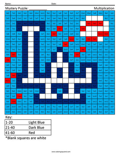 Los angeles dodgers multiplication coloring