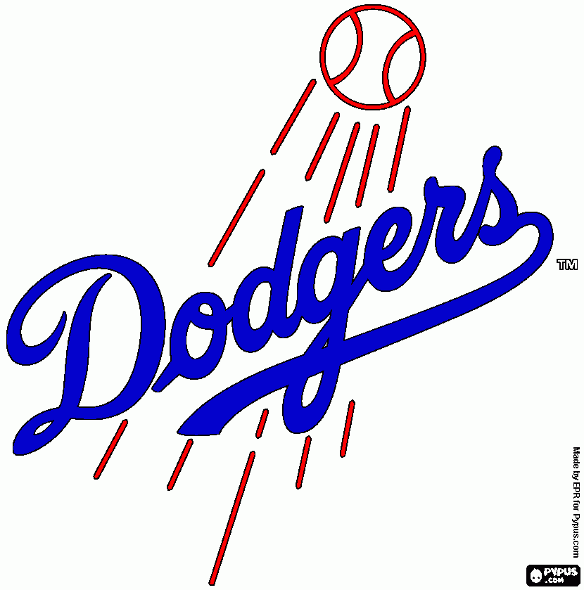 Dodgers logo coloring page printable dodgers logo