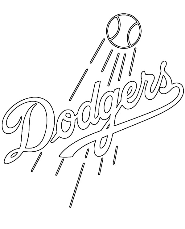 Los angeles dodgers logo coloring page