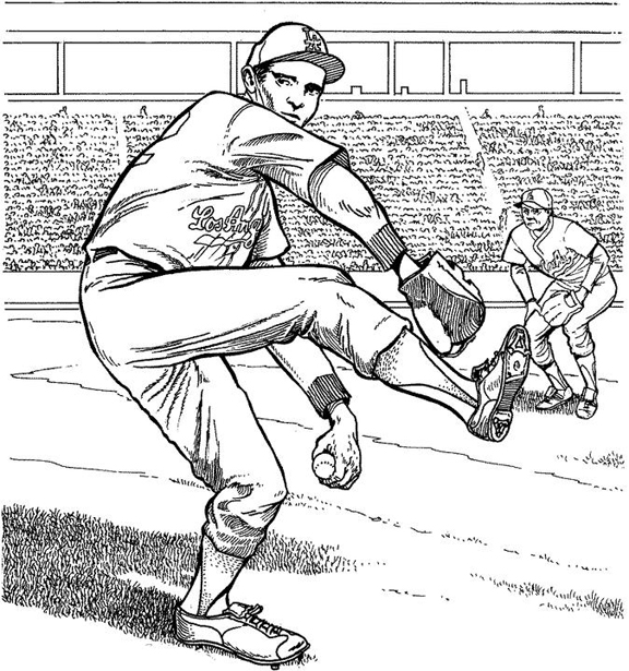 Los angeles dodgers pitcher baseball coloring page purple kitty