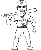 Los angeles dodgers logo coloring page