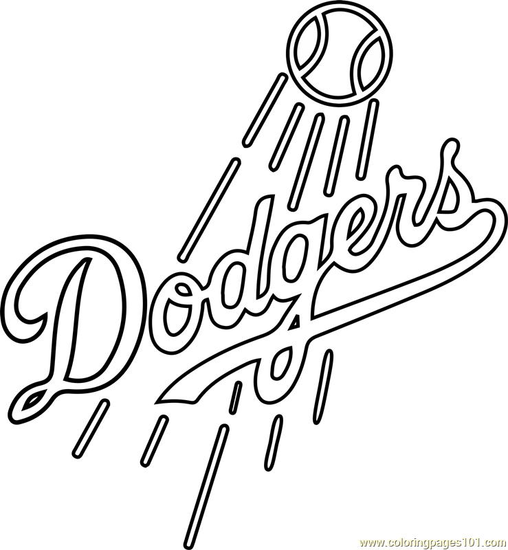 Los angeles dodgers logo coloring page for kids