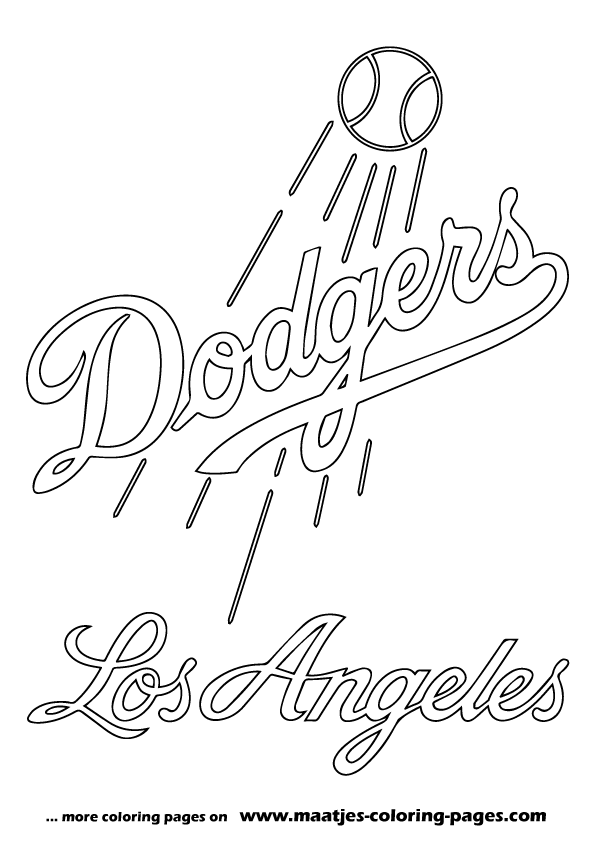 Mlb los angeles dodgers logo coloring pages