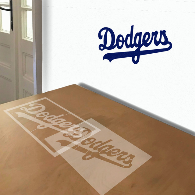 Dodgers stencil in layers