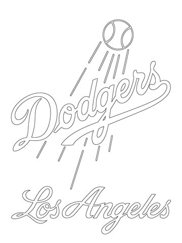 Los angeles dodgers logo coloring page free printable coloring pages