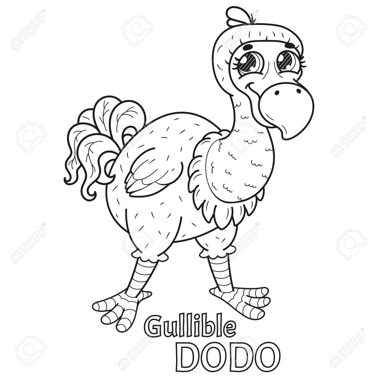 Childrens simple coloring book with a dodo bird royalty free svg cliparts vectors and stock illustration image