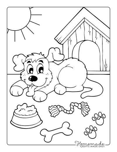 Free dog coloring pages for kids adults