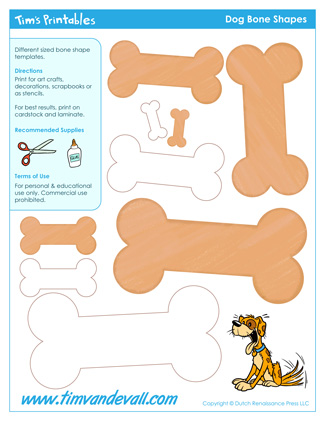 Dog bone templates â tims printables