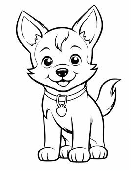 Cute dog coloring book for kids cute dog coloring pages for kids and toddler