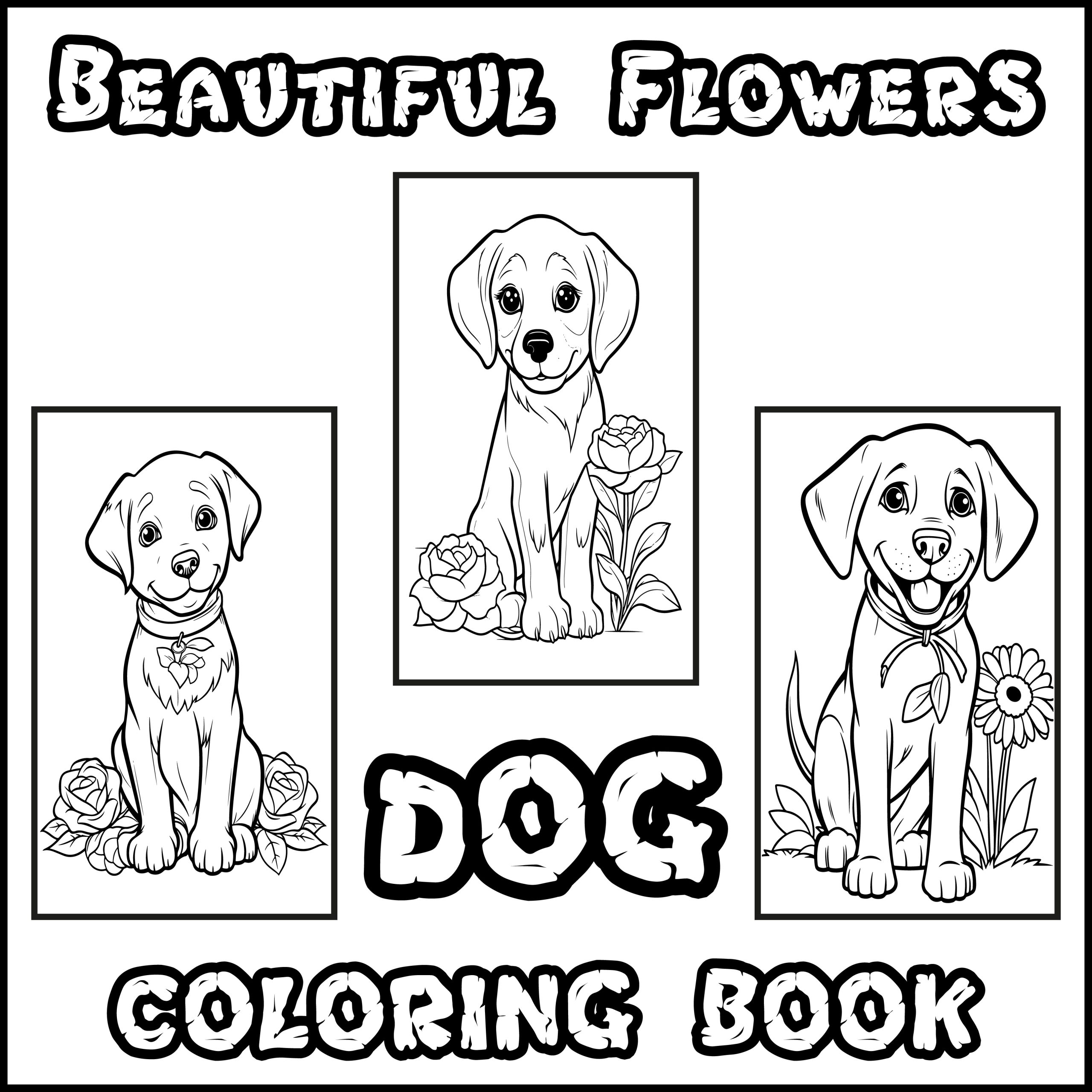 Beautiful flowers dog coloring book flowers dog coloring pages made by teachers