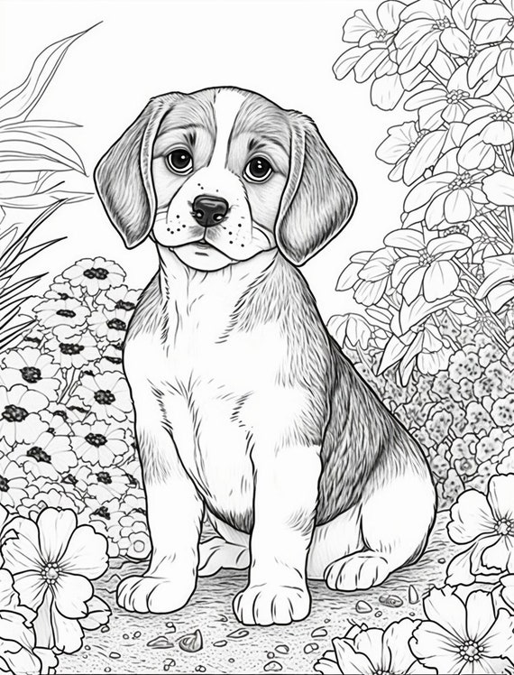 Puppy coloring book pages for boys girls printable coloring pages designs of cute dogs